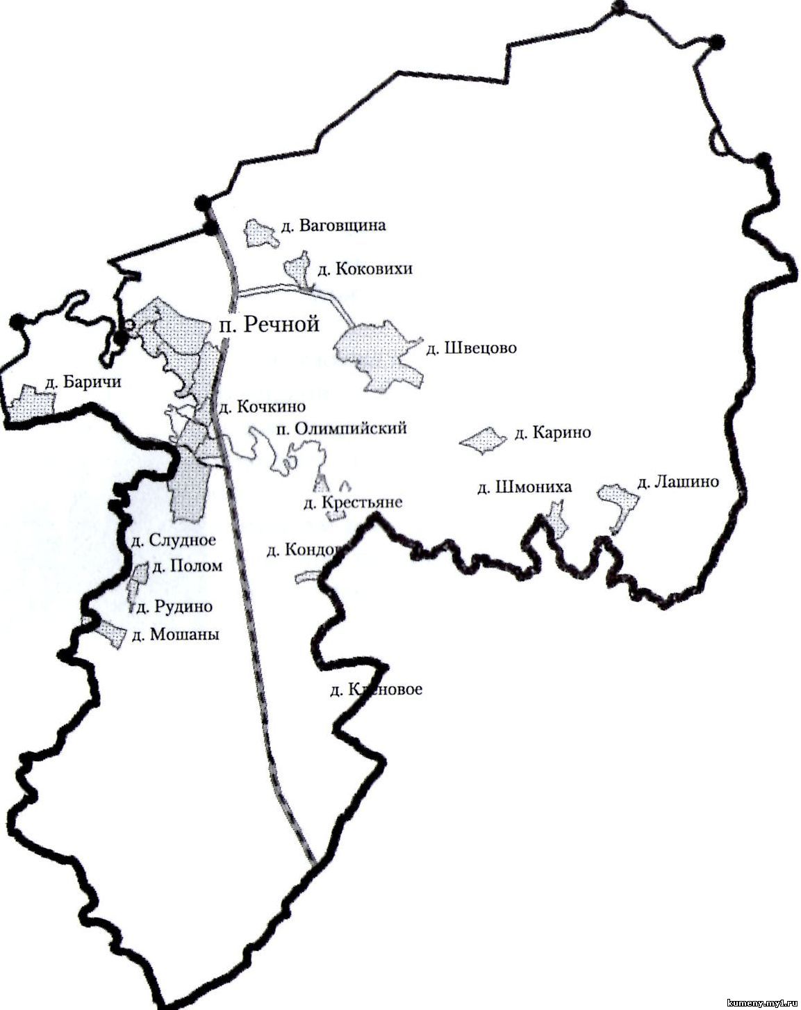 Карта Речное Сельское поселение